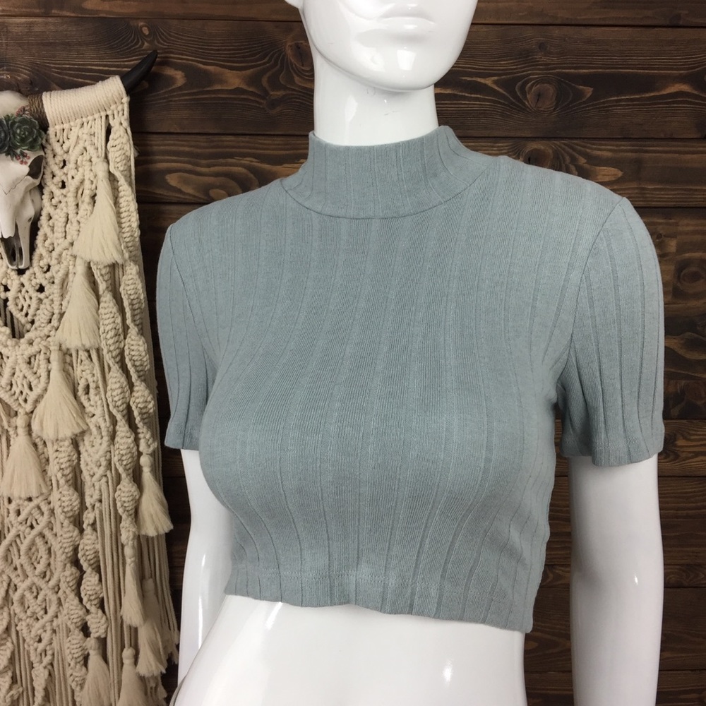 Audrey 3+1 | Ribbed Turtleneck Crop Top‎ - Picture 5 of 6